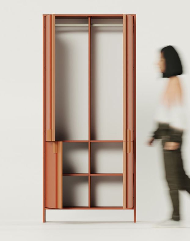 Hlboká šatníková skriňa s dvoma tyčami LAYERS LAY71