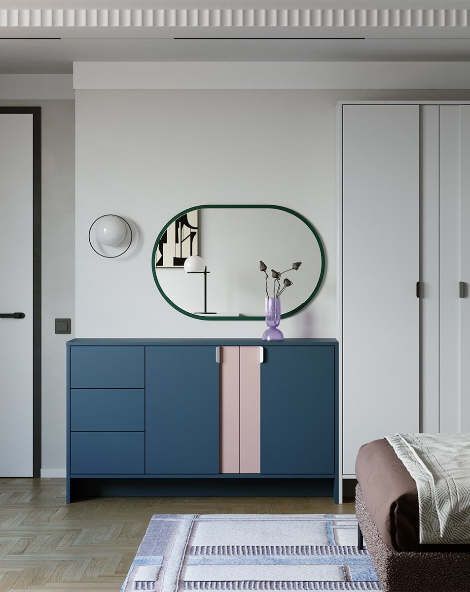 Komoda LAYERS LAY13
Farba: tirolská modrá
Farba čela: Antique Rose
Rukoväť: LAYERS 110 Porcelánová biela