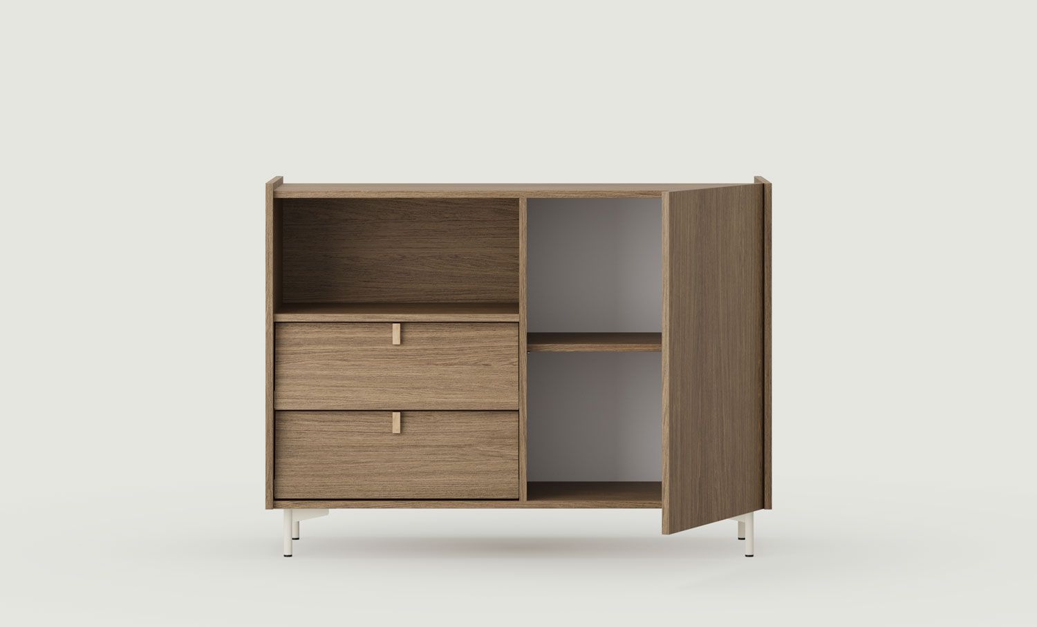 Komoda SKRA SKR28
Farba: čokoládová pena
Noha: mliečna cesta
Úchytka: dubový klin
