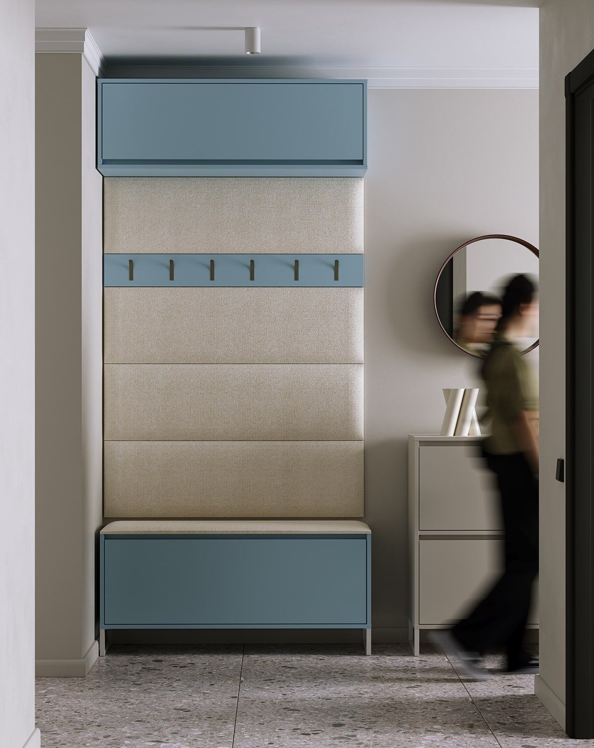 Čalúnený stenový panel P02
Farba materiálu čalúnenia: Terra 01