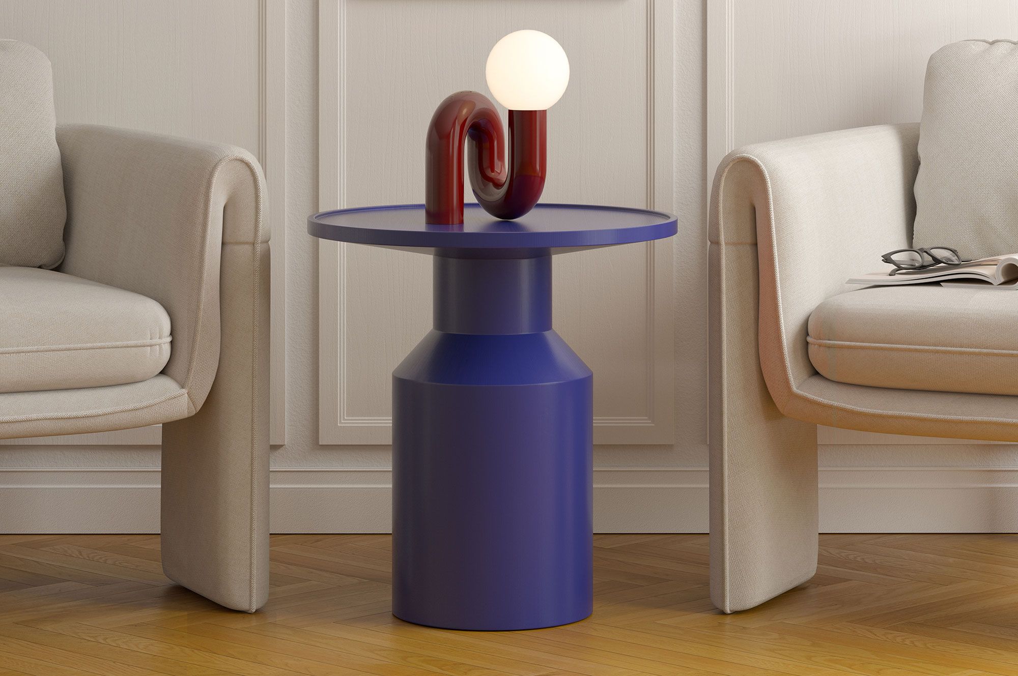 Drevený konferenčný stolík FLAT SK2 Cobalt