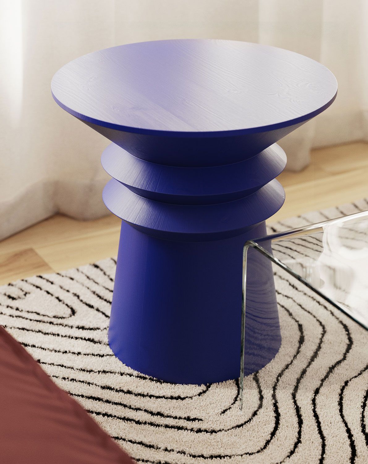 Drevený konferenčný stolík LINE2 SK4 Cobalt