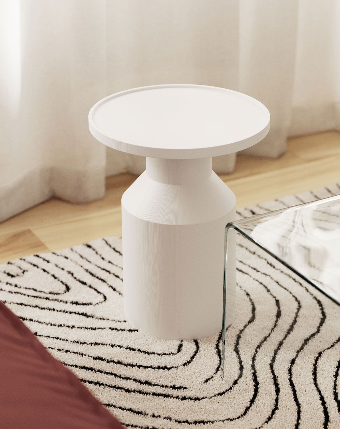 Drevený pomocný stôl FLAT SP2 White