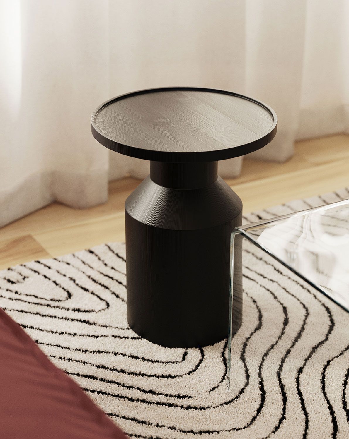 Drevený pomocný stôl FLAT SP2 Black