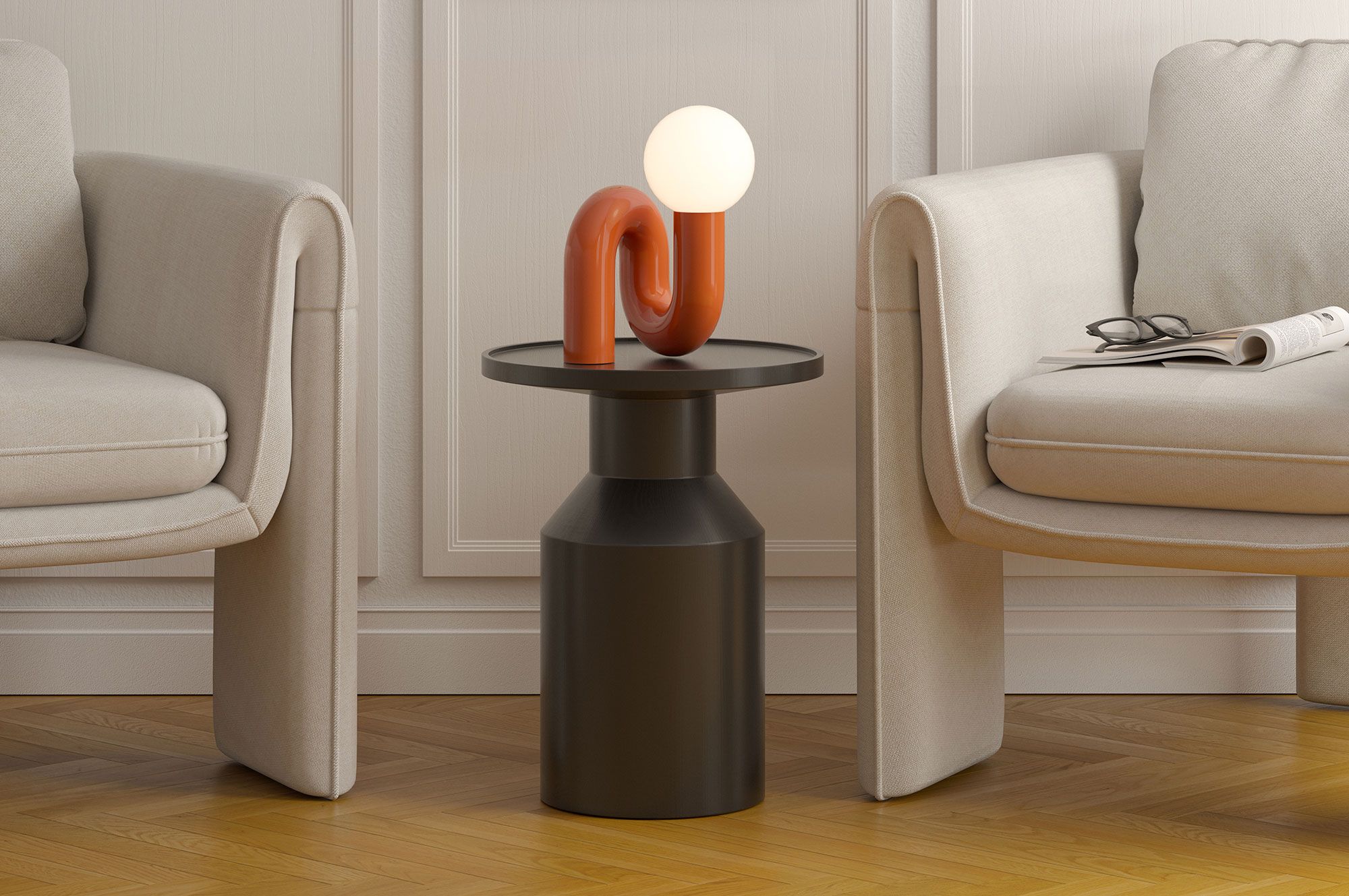 Drevený pomocný stôl FLAT SP2 Black