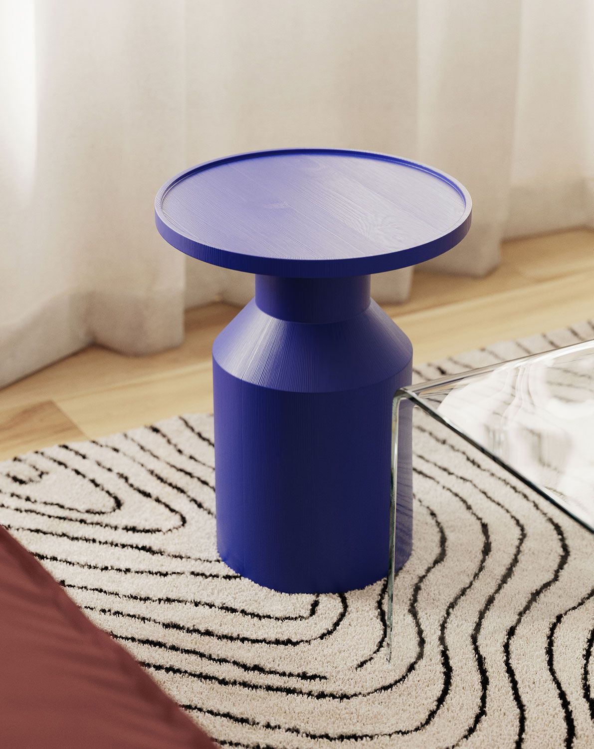 Drevený pomocný stôl FLAT SP2 Cobalt