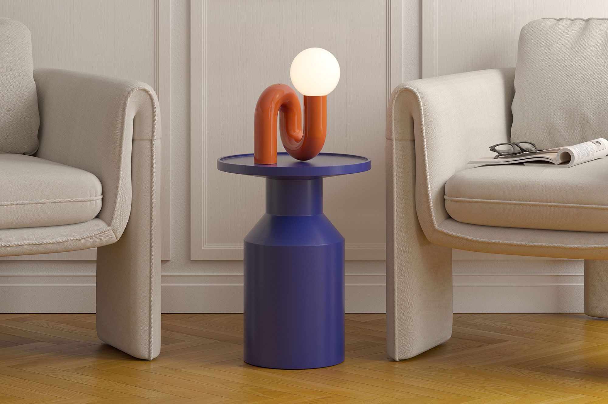 Drevený pomocný stôl FLAT SP2 Cobalt
                            