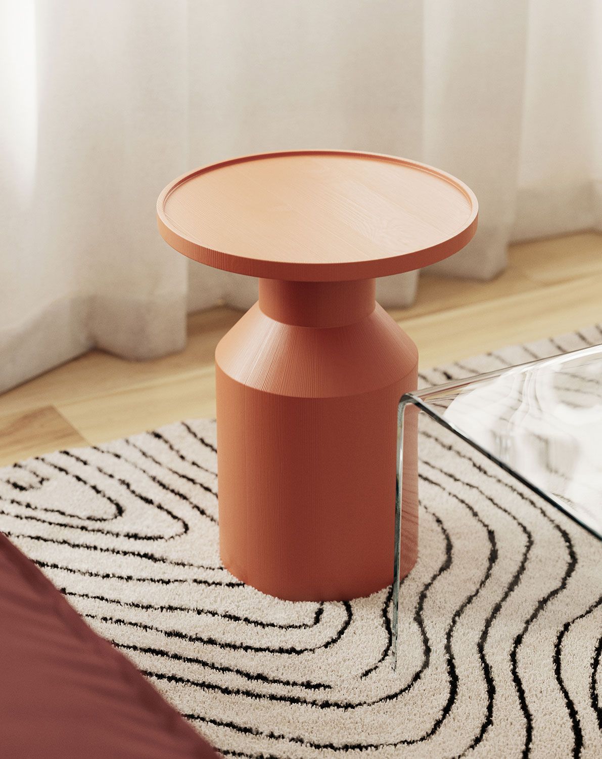 Drevený pomocný stôl FLAT SP2 Mandarin