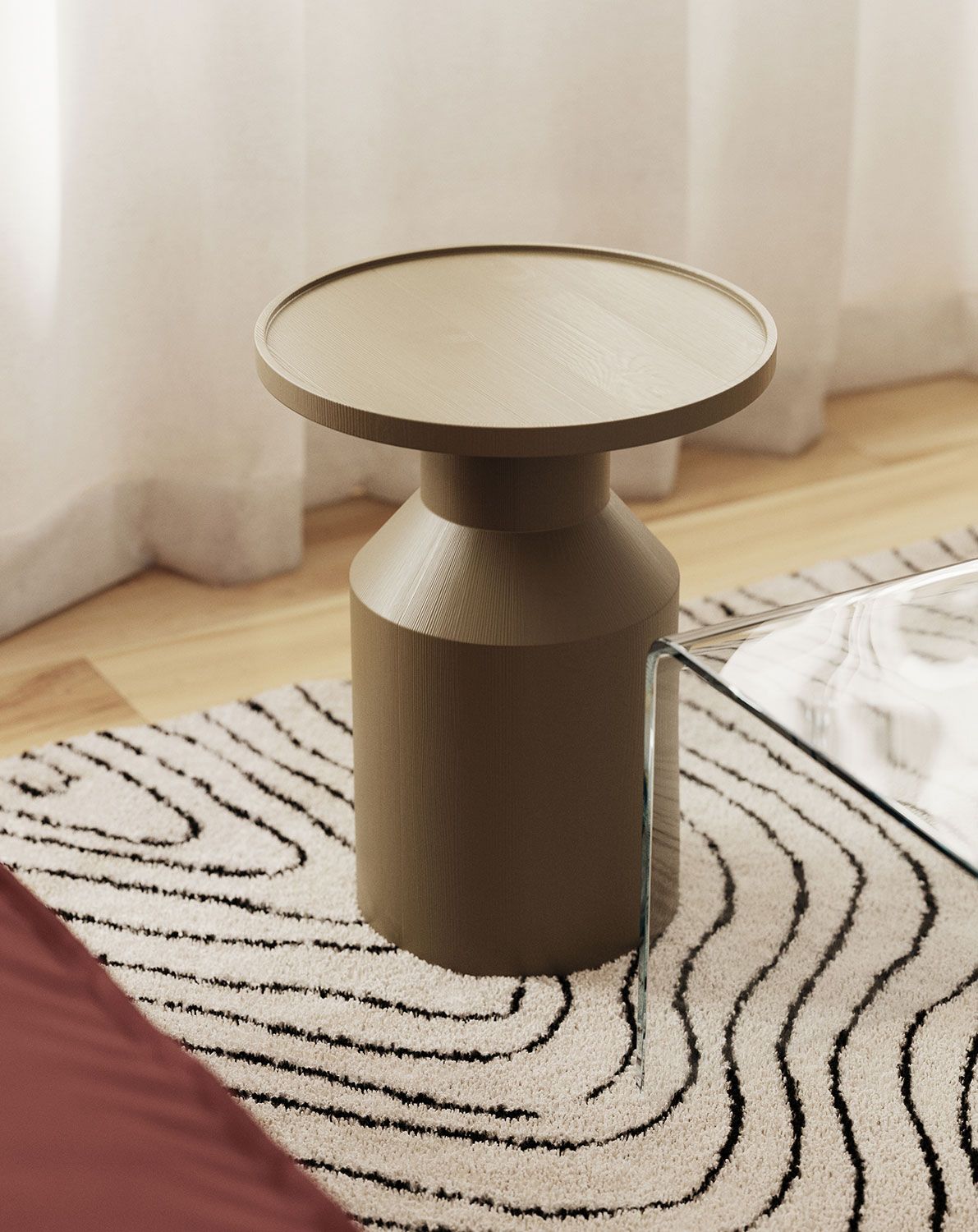 Drevený pomocný stôl FLAT SP2 Olive