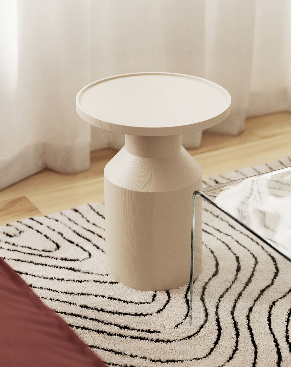 Drevený pomocný stôl FLAT SP2 Champagne