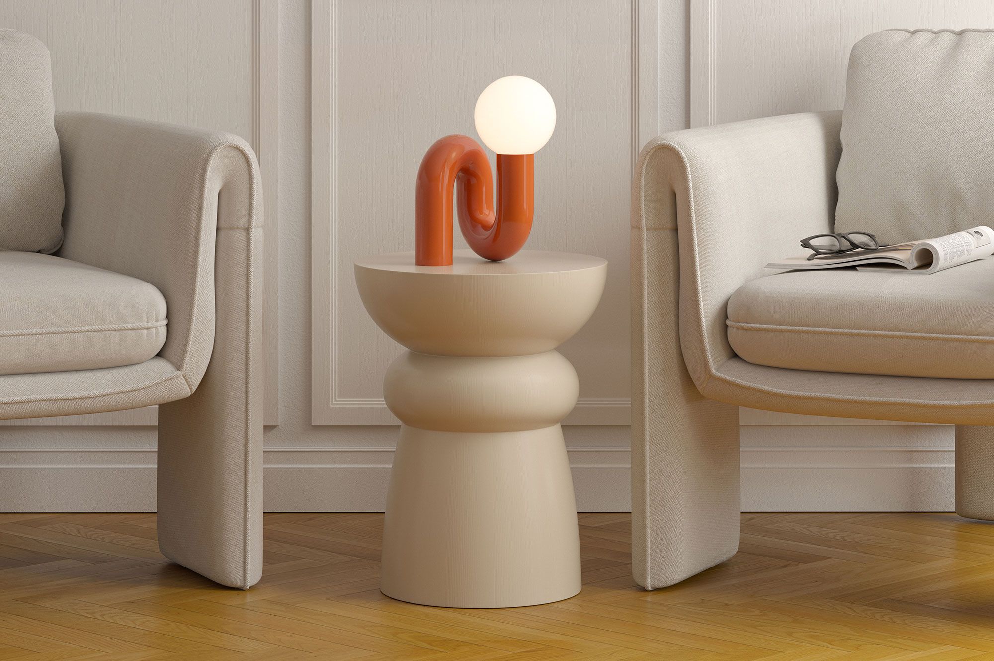 Drevený pomocný stôl FOLD SP5 Champagne