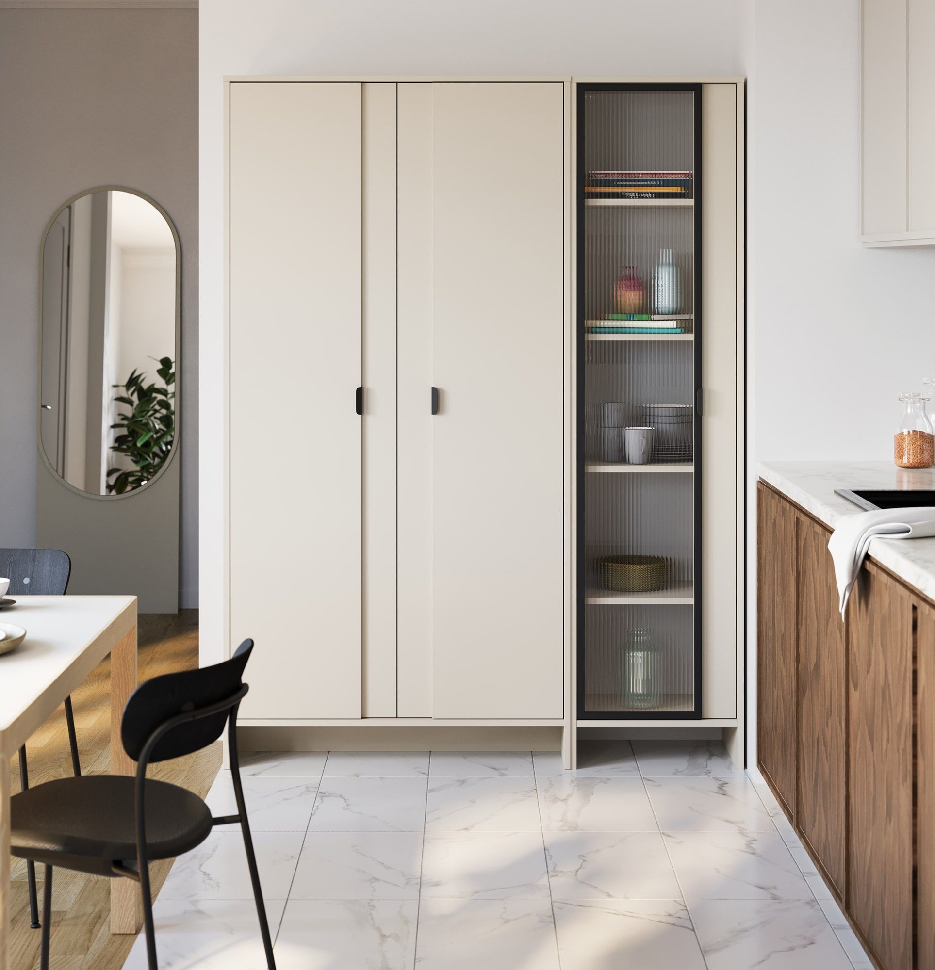 LAYERS hlboká šatníková skriňa s dvoma tyčami LAY70
Farba: šampanská béžová
Farba prednej časti: Champagne Beige
Rukoväť: LAYERS 110 rukoväť Black Onyx