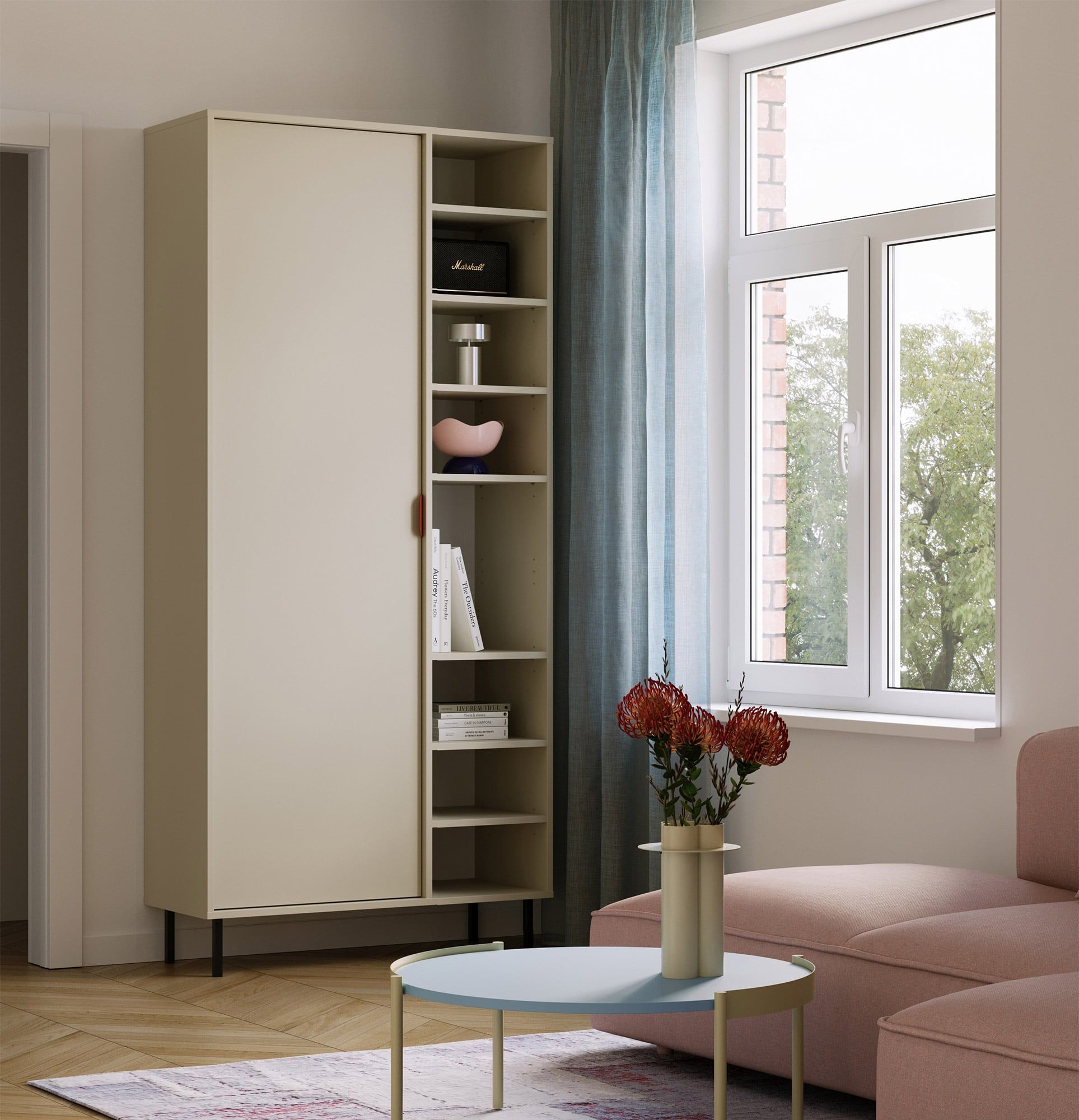 SIGI asymetrický šatník SZSA1
Farba: Mliečna cesta
Noha: čierna
Rukoväť: LAYERS 110 Fiery Terracotta