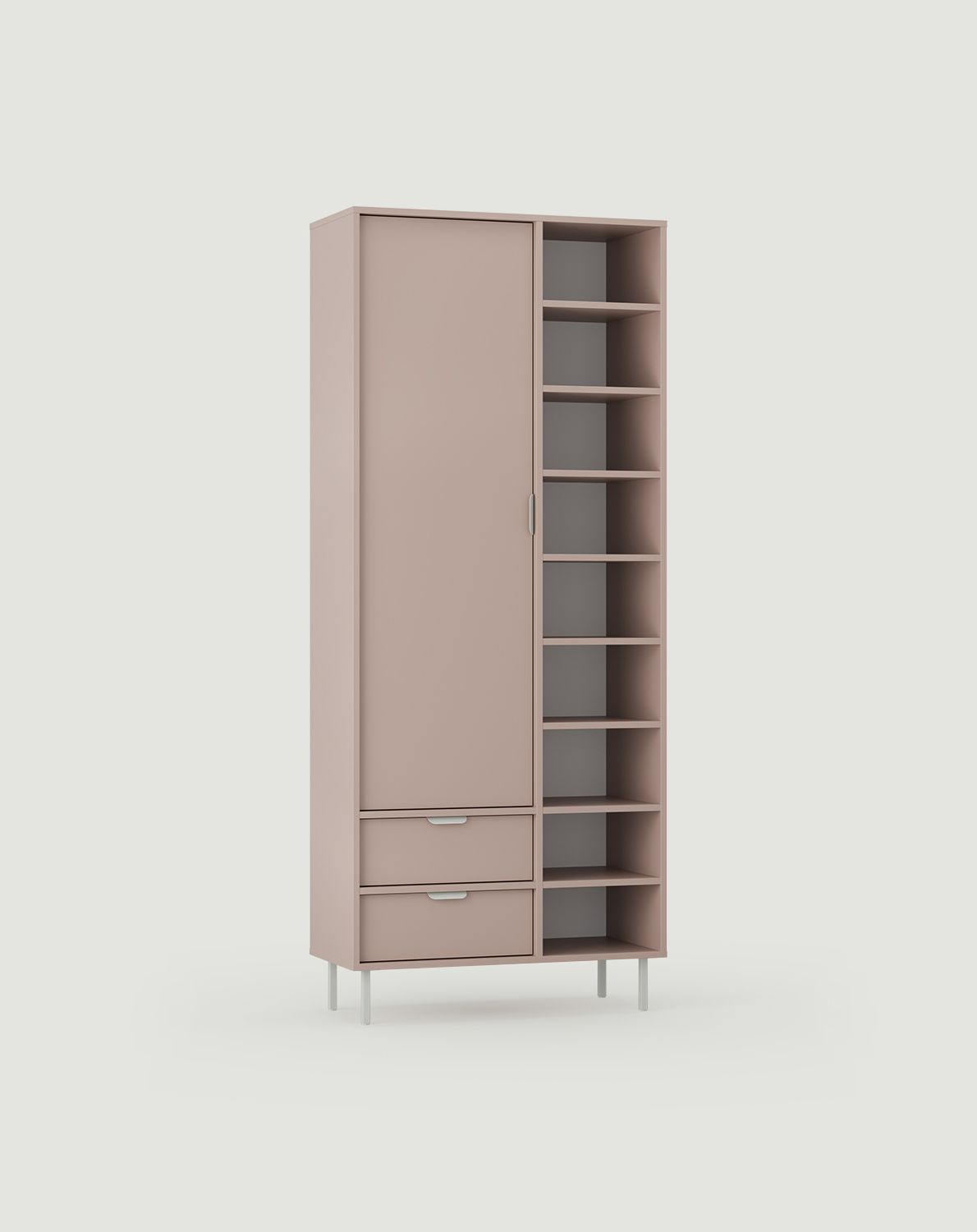 SIGI asymetrický šatník SZSA2
Farba: Antique Rose
Noha: Mliečna pistáciová
Rukoväť: LAYERS 110 Mliečna pistáciová