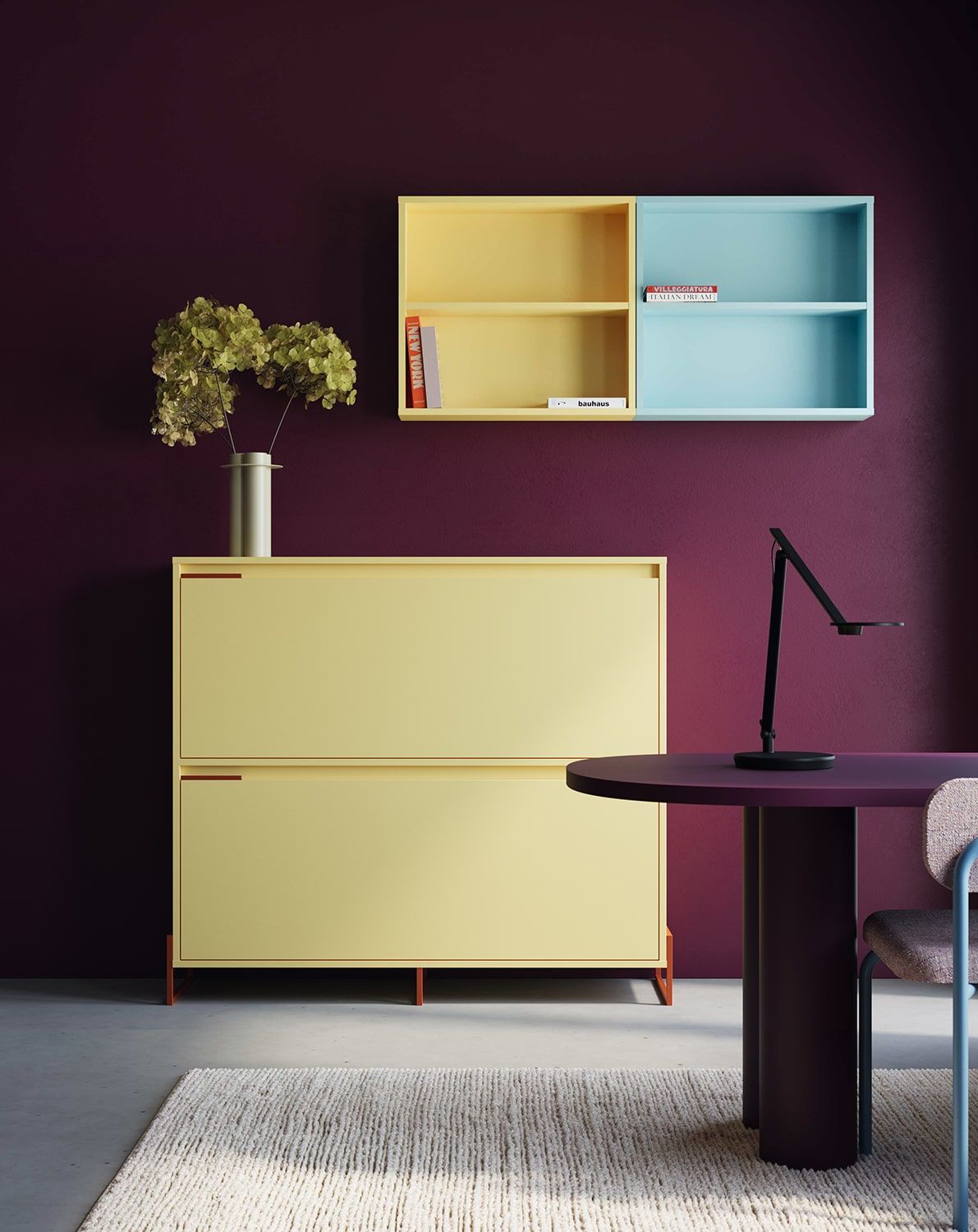 Skriňa na topánky INEA DUO ISD1
Farba: mliečna cesta
Farba nôh a úchytiek: Oceľ Inea Fiery Terracotta