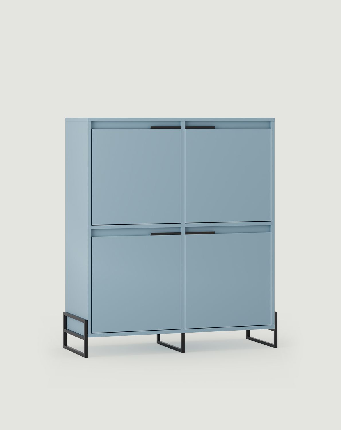 Skriňa na topánky INEA DUO ISD2
Farba: Dove Blue
Farba nôh a úchytiek: Oceľ Inea Black