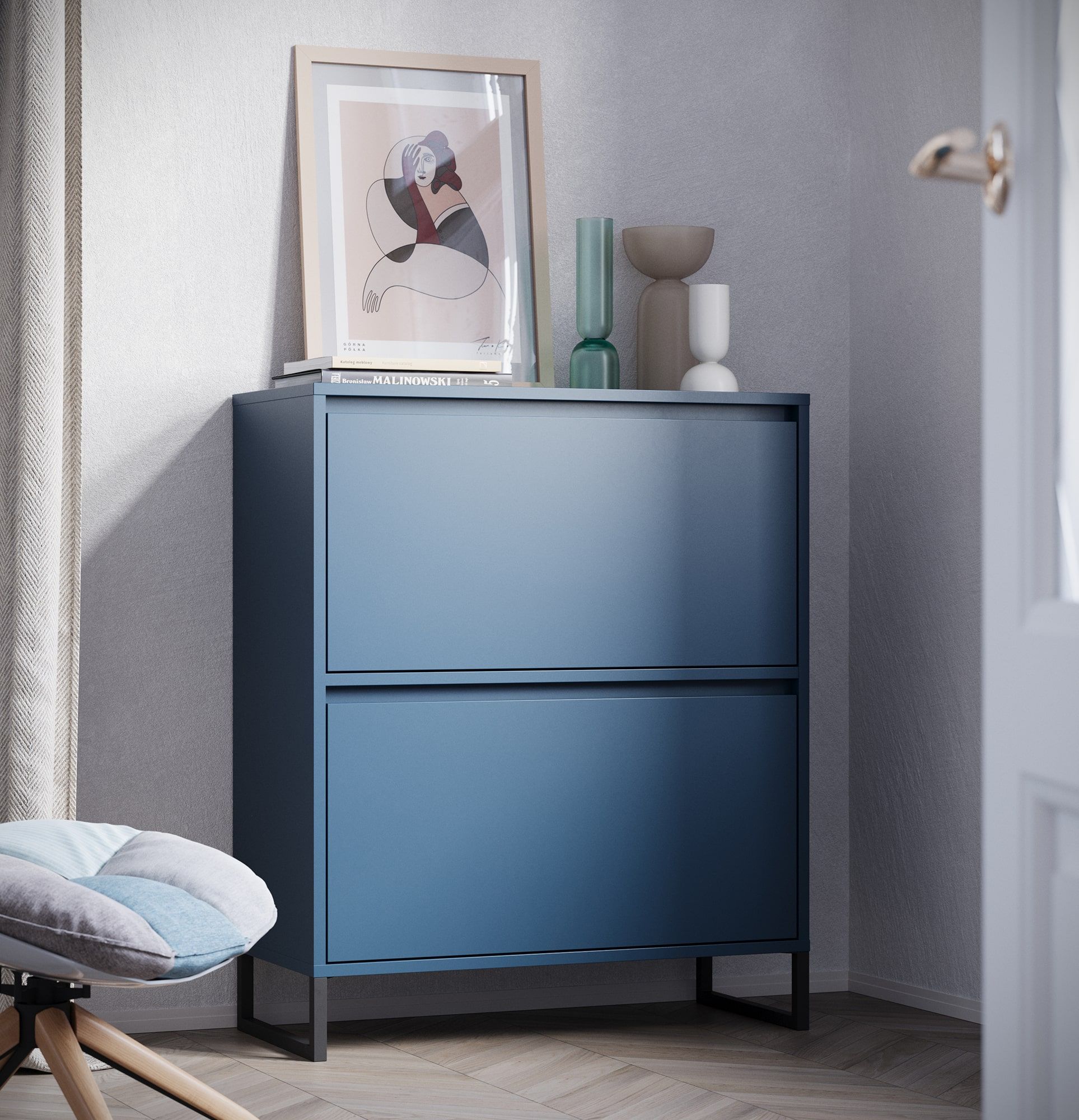 Skriňa na topánky SBD4 duo ODIS
Farba: tirolská modrá
Farba nôh: ODIS Steel Black