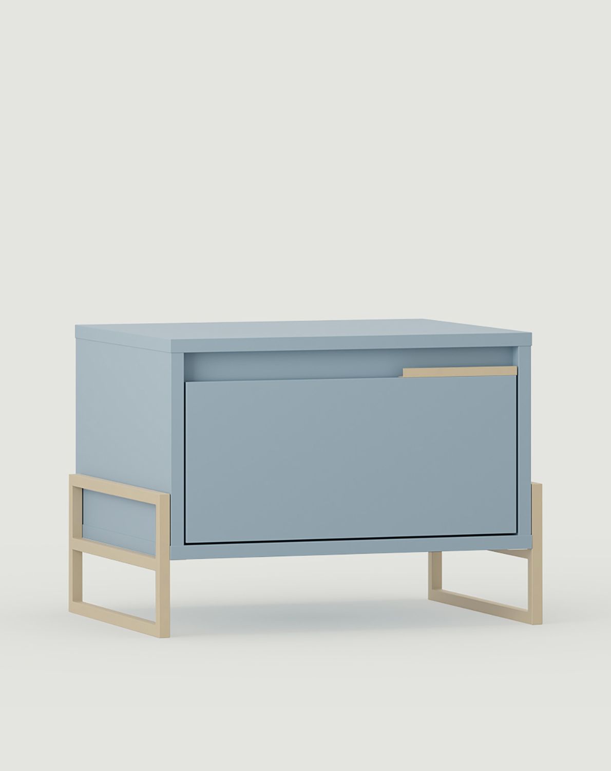 Nočná skrinka INEA ISN1
Farba: Dove Blue
Farba nôh a úchytiek: Oceľ Inea Cappuccino