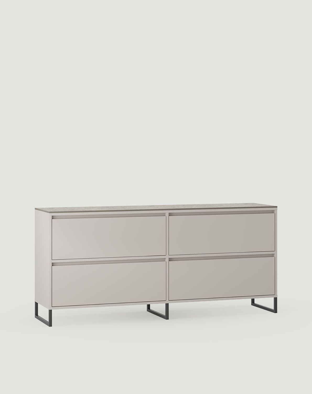 Skrinka na dve umývadlá ODIS O2U03B
Farba: Wrapping Cashmere
Farba nôh: ODIS Steel Grey
Stolová doska: Sivé spekané terrazzo