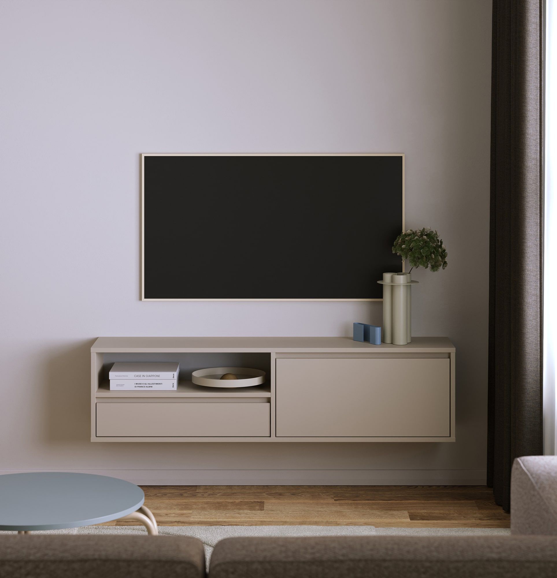 UBBE WTV1 nástenná RTV skriňa
Farba: Champagne Beige
                            