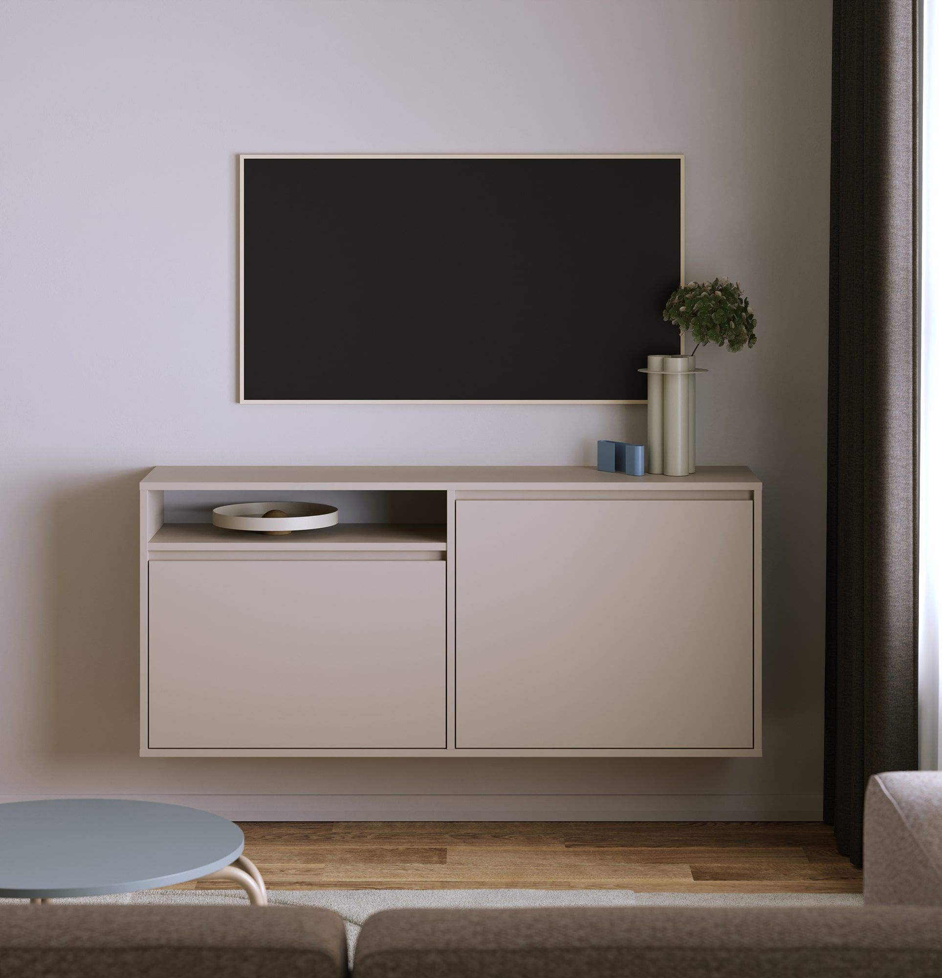 Nástenná RTV skriňa UBBE WTV2
Farba: Champagne Beige
                            