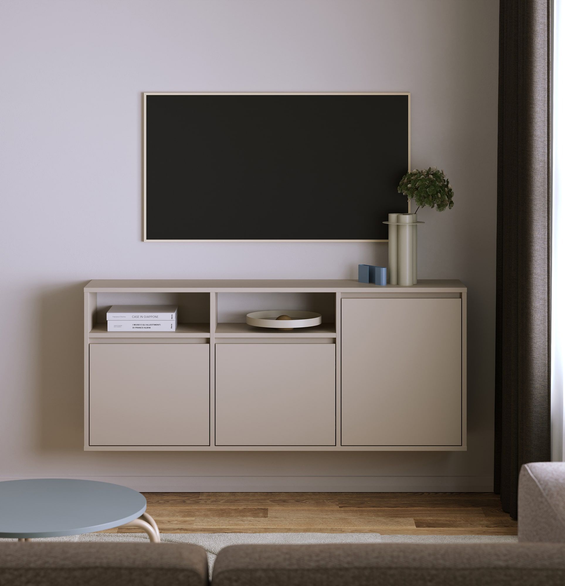 UBBE WTV3 nástenná RTV skriňa
Farba: Champagne Beige
                            