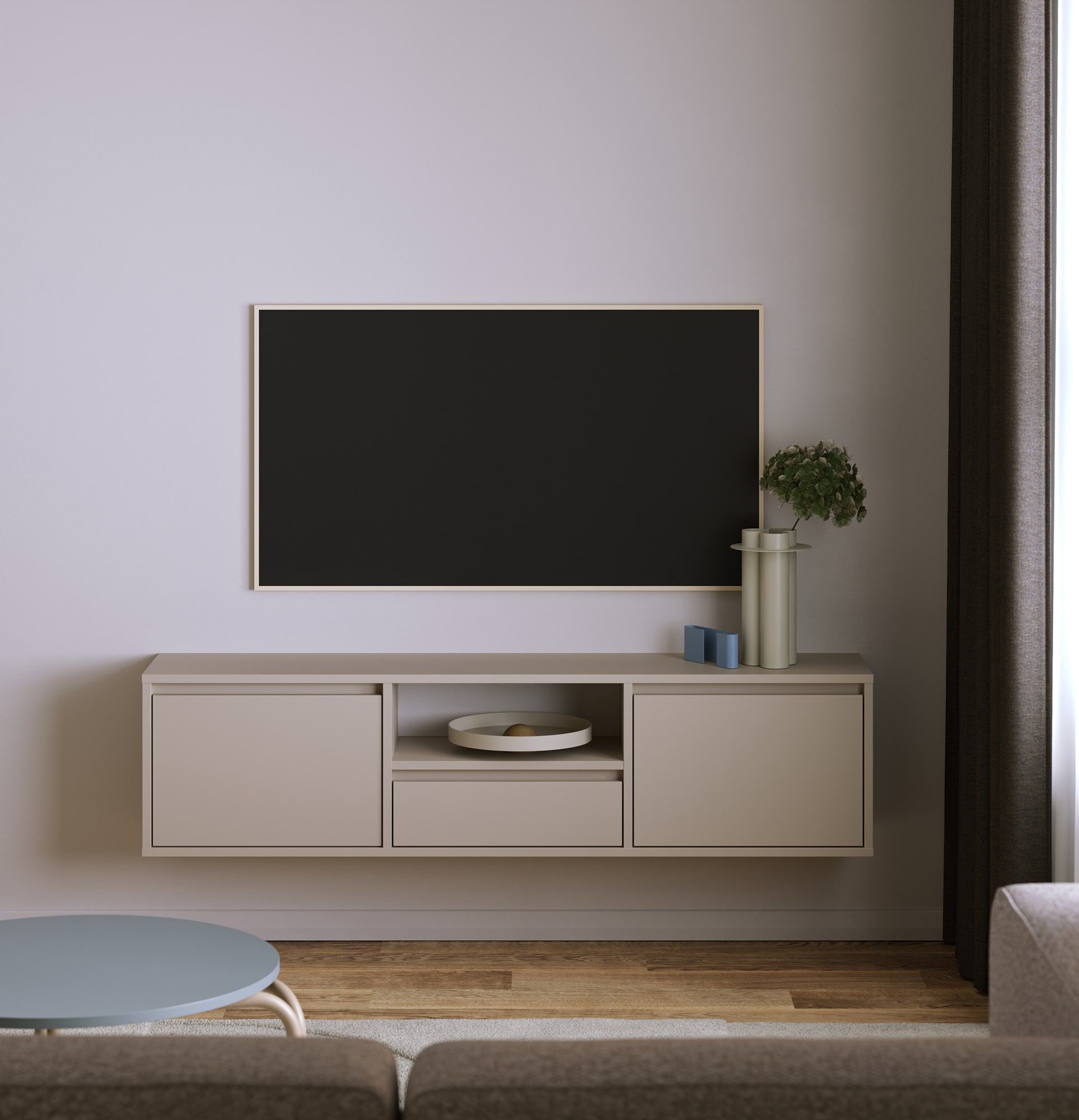 UBBE WTV4 nástenná RTV skriňa
Farba: Champagne Beige
                            