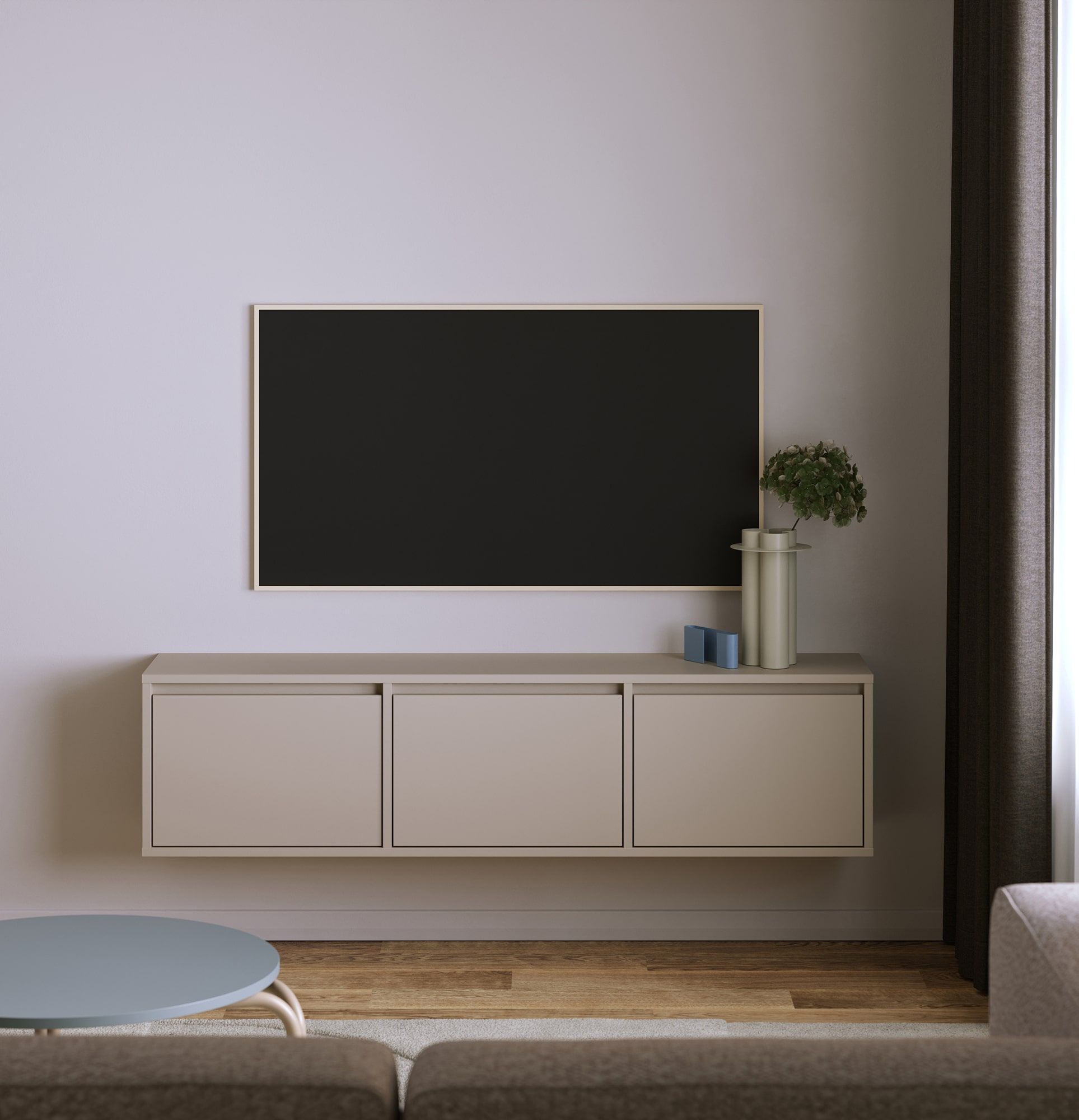 Nástenná RTV skriňa UBBE WTV4K
Farba: Champagne Beige